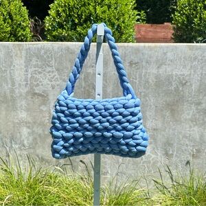Chunky Knit Blue Bag
